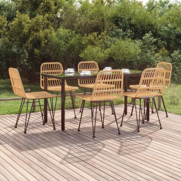 ARDEBO.de - 7-tlg. Garten-Essgruppe Poly Rattan