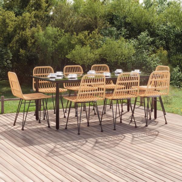 ARDEBO.de - 9-tlg. Garten-Essgruppe Poly Rattan
