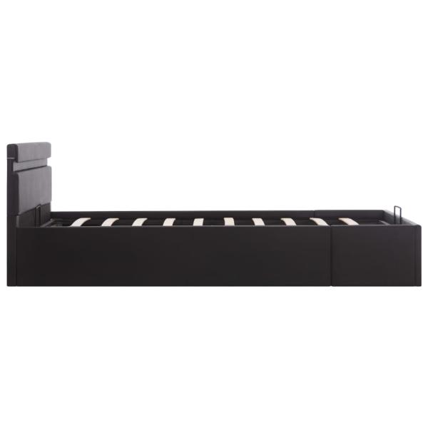 Bett mit Bettkasten Hydraulisch LED Kunstleder 120x200 cm