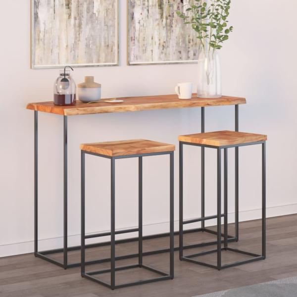 ARDEBO.de - Tischplatte 110x40x2,5cm Rechteckig Massivholz Akazie Baumkante