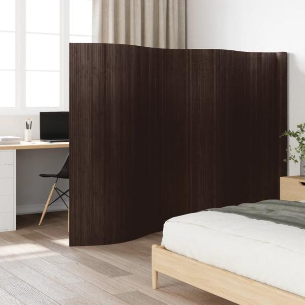 ARDEBO.de - Paravent Dunkelbraun 165x600 cm Bambus