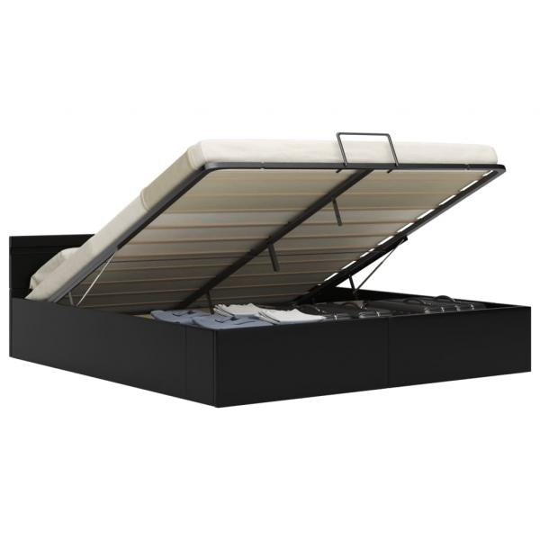 Bett mit Bettkasten Hydraulisch LED Kunstleder 160x200 cm 