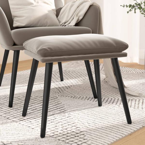 ARDEBO.de - Fußhocker Hellgrau 45x29,5x35 cm Samt