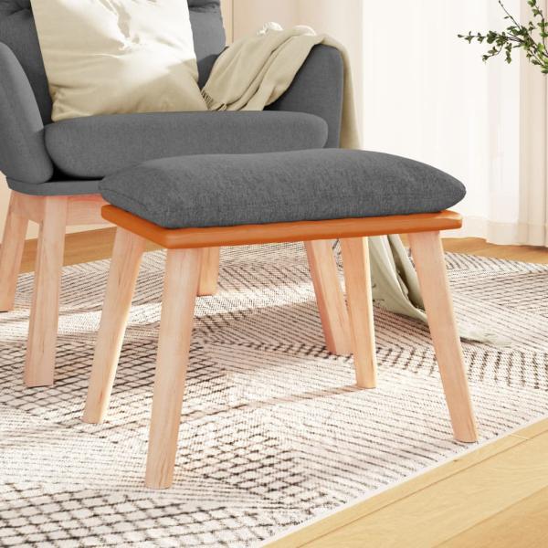 ARDEBO.de - Fußhocker Hellgrau 45x29,5x35 cm Stoff und Kunstleder