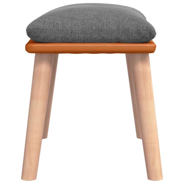Fußhocker Hellgrau 45x29,5x35 cm Stoff und Kunstleder