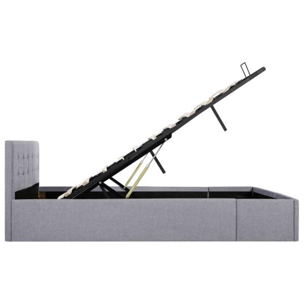 Stauraumbett Hydraulisch Hellgrau Stoff 160×200 cm