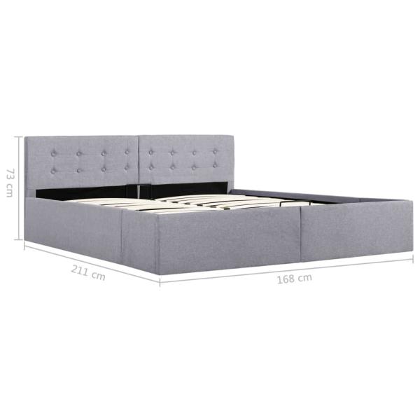 Stauraumbett Hydraulisch Hellgrau Stoff 160×200 cm