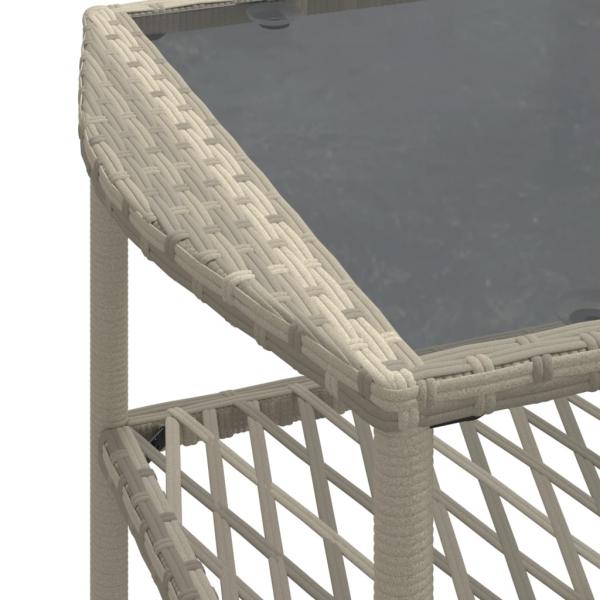 4-tlg. Garten-Sofagarnitur mit Kissen Hellgrau Poly Rattan