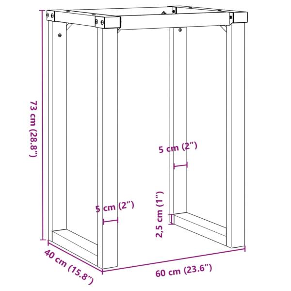 Esstisch-Gestell in O-Form 60x40x73 cm Gusseisen