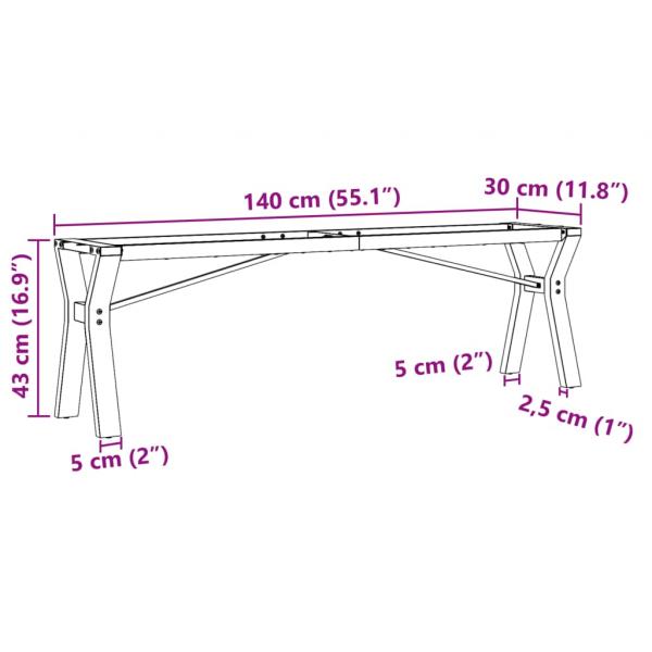 Couchtisch-Gestell in Y-Form 140x30x43 cm Gusseisen
