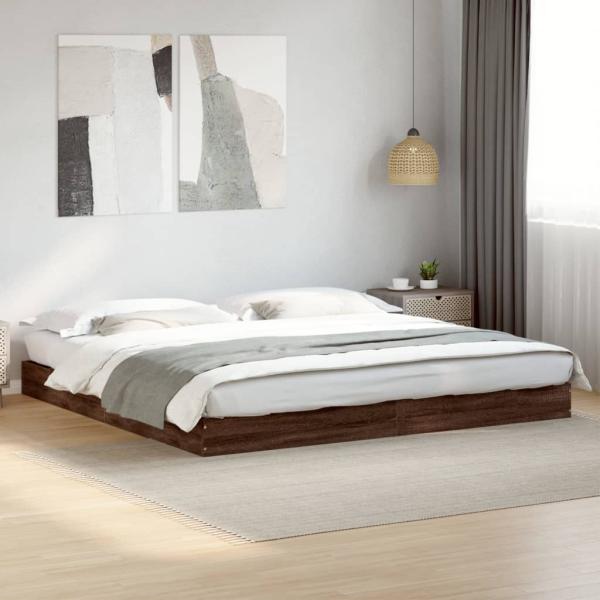 Bettgestell Braun Eichen-Optik 180x200 cm Holzwerkstoff