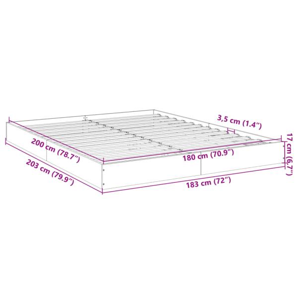 Bettgestell Braun Eichen-Optik 180x200 cm Holzwerkstoff