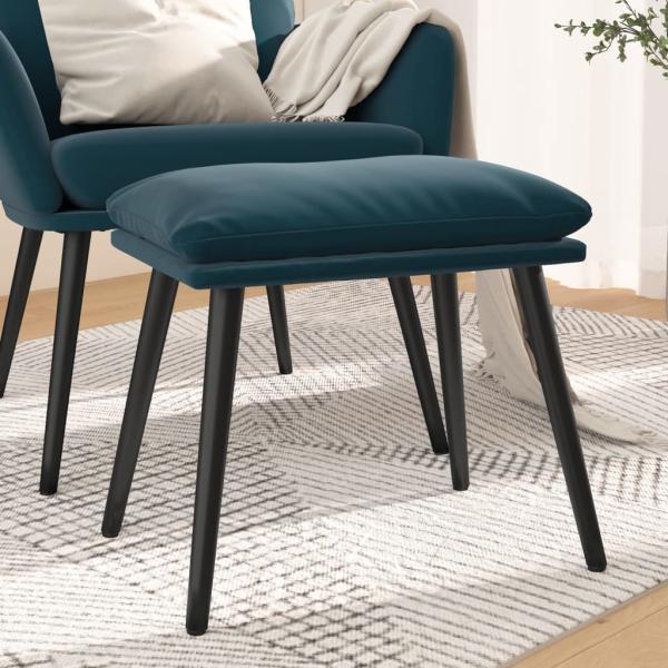 ARDEBO.de - Fußhocker Blau 45x29,5x35 cm Samt