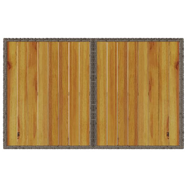 2-tlg. Garten-Essgruppe mit Kissen Grau Poly Rattan