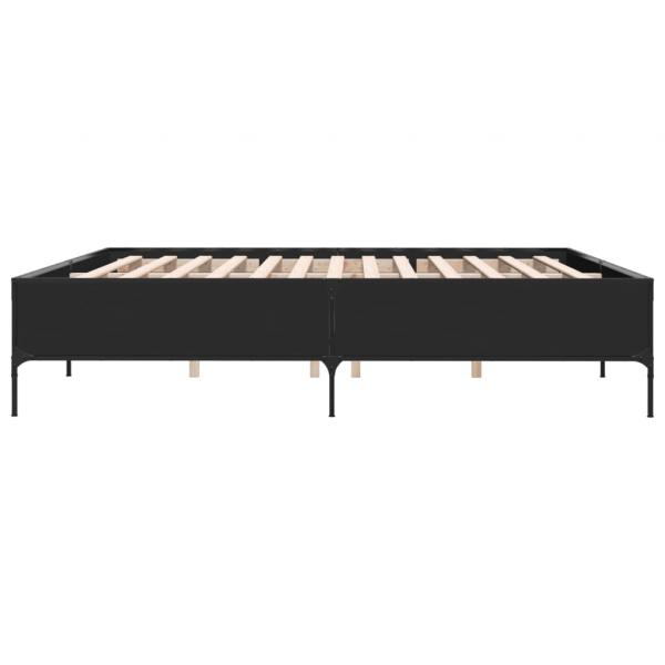 Bettgestell Schwarz 180x200 cm Holzwerkstoff und Metall