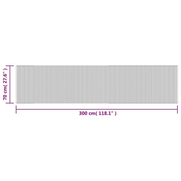 Teppich Rechteckig Schwarz 70x300 cm Bambus