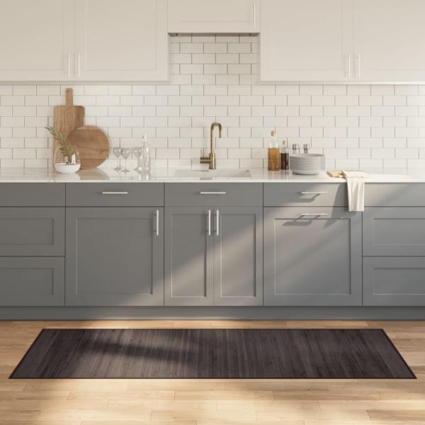 ARDEBO.de - Teppich Rechteckig Dunkelbraun 70x200 cm Bambus