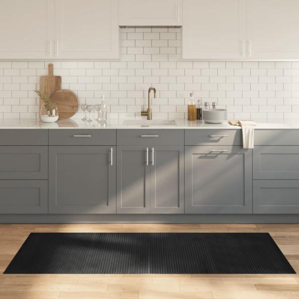 ARDEBO.de - Teppich Rechteckig Grau 80x200 cm Bambus