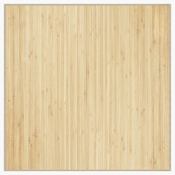 Teppich Quadratisch Hell Natur 100x100 cm Bambus