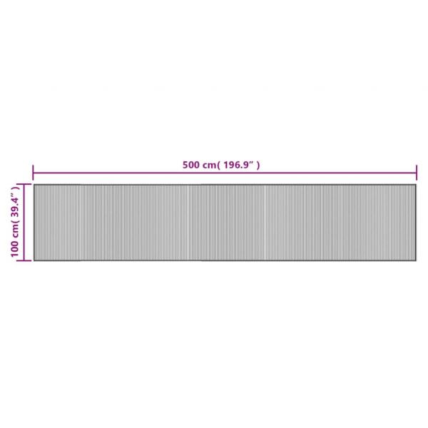 Teppich Rechteckig Grau 100x500 cm Bambus