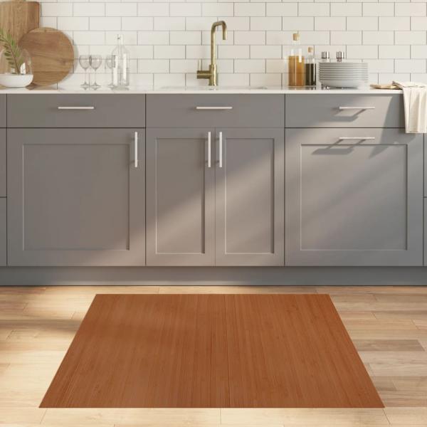 ARDEBO.de - Teppich Rechteckig Braun 100x100 cm Bambus