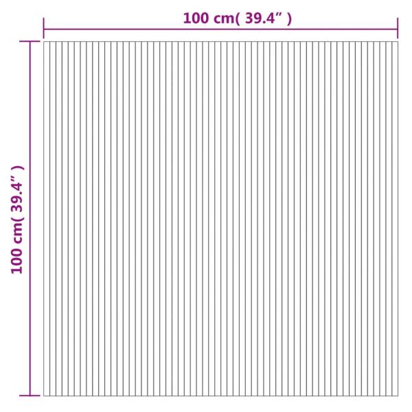 Teppich Rechteckig Grau 100x100 cm Bambus
