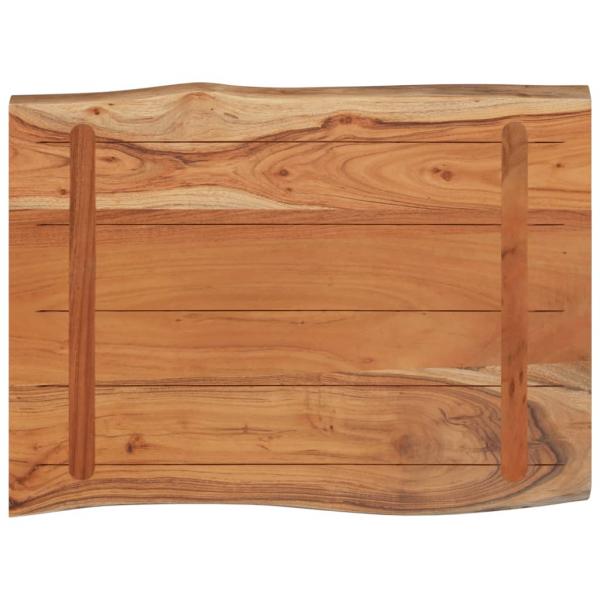 Tischplatte 80x60x2,5cm Rechteckig Massivholz Akazie Naturkante