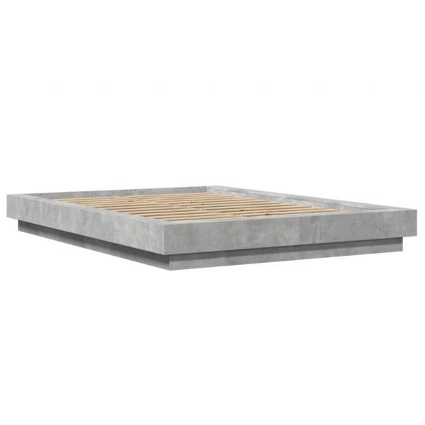 Bettgestell Betongrau 135x190 cm Holzwerkstoff