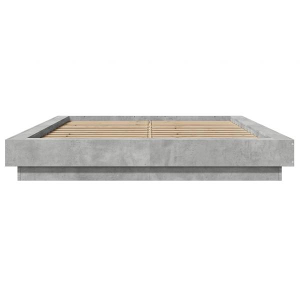 Bettgestell Betongrau 135x190 cm Holzwerkstoff