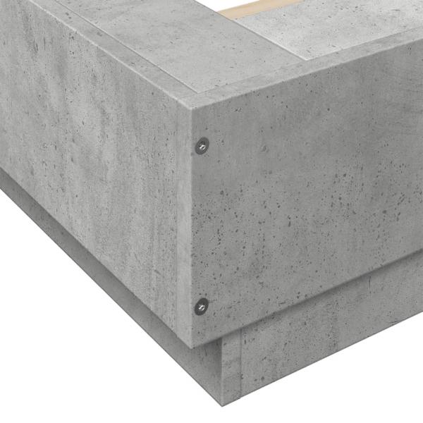 Bettgestell Betongrau 135x190 cm Holzwerkstoff