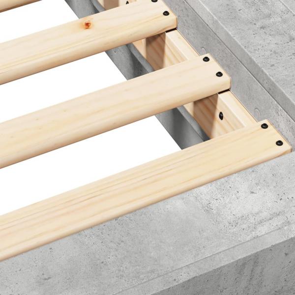 Bettgestell Betongrau 135x190 cm Holzwerkstoff