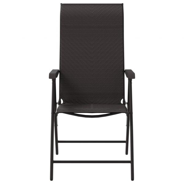 Gartenstühle 8 Stk. Klappbar Schwarz Kaffeebraun Poly Rattan