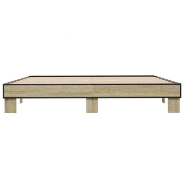 Bettgestell Sonoma-Eiche 180x200 cm Holzwerkstoff und Metall