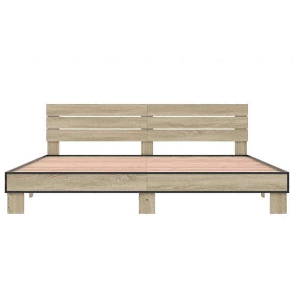 Bettgestell Sonoma-Eiche 180x200 cm Holzwerkstoff und Metall