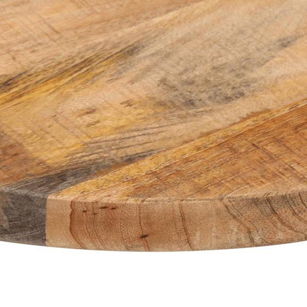 Tischplatte Ø 50x3,8 cm Rund Raues Massives Mangoholz
