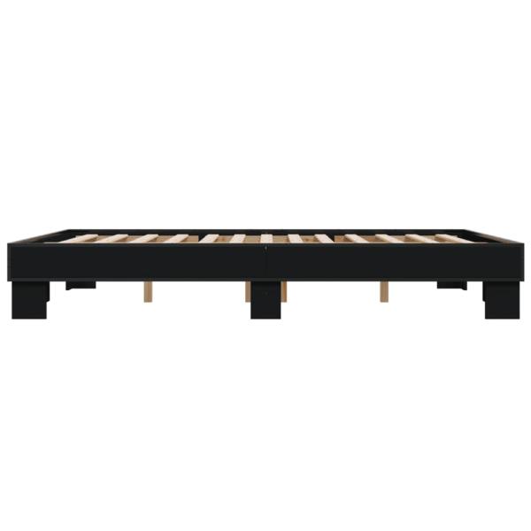 Bettgestell Schwarz 150x200 cm Holzwerkstoff und Metall