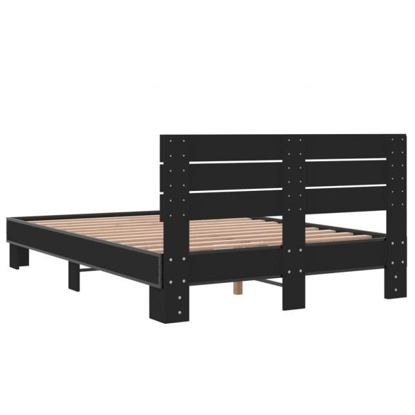 Bettgestell Schwarz 135x190 cm Holzwerkstoff und Metall