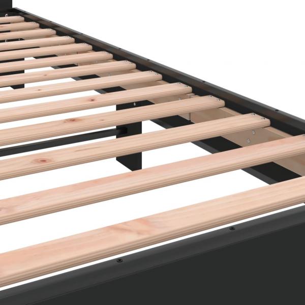 Bettgestell Schwarz 135x190 cm Holzwerkstoff und Metall
