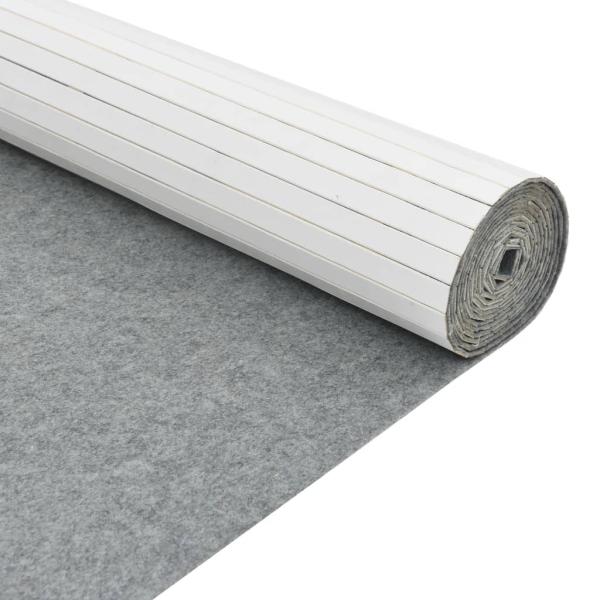 Paravent Weiß 165x800 cm Bambus