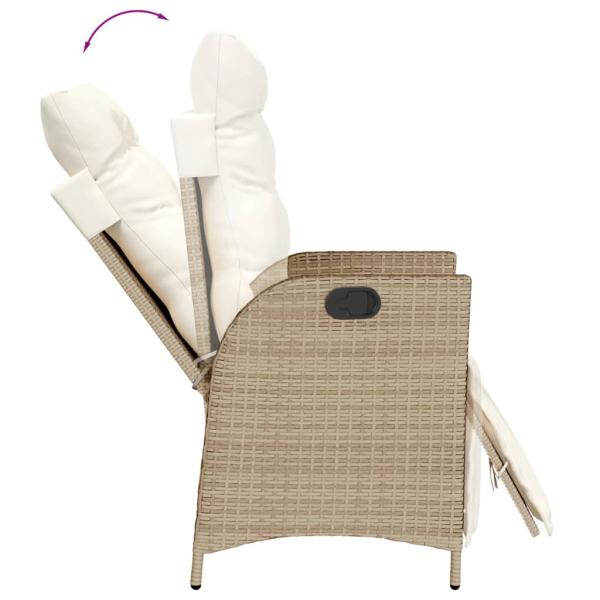 ARDEBO.de - 5-tlg. Garten-Essgruppe mit Kissen Beige Poly Rattan