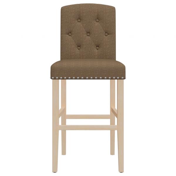 Barstühle 2 Stk. Massivholz Gummibaum und Stoff