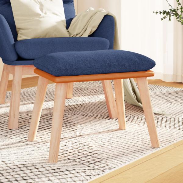 ARDEBO.de - Fußhocker Blau 45x29,5x35 cm Stoff und Kunstleder