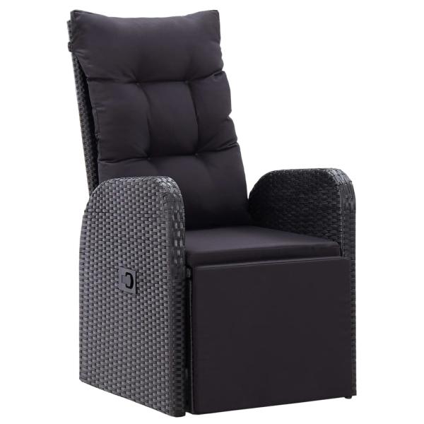 9-tlg. Garten-Essgruppe mit Kissen Schwarz