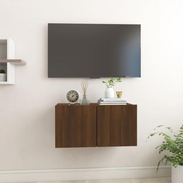 ARDEBO.de - TV-Wandschrank Braun Eiche 60x30x30 cm Holzwerkstoff