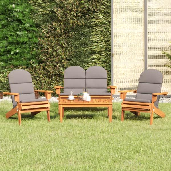 ARDEBO.de - 4-tlg. Garten-Lounge-Set Adirondack Massivholz Akazie