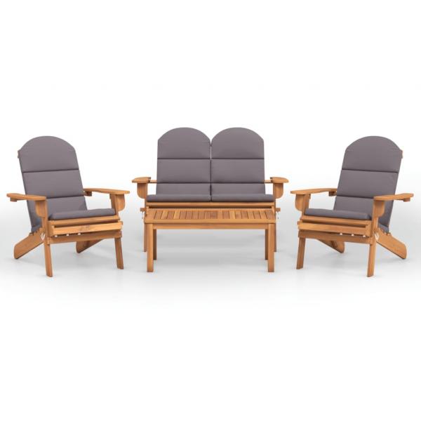 4-tlg. Garten-Lounge-Set Adirondack Massivholz Akazie