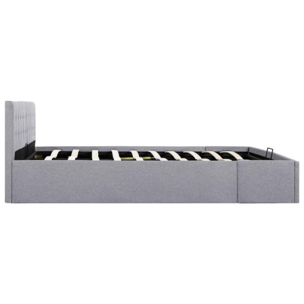 Stauraumbett Hydraulisch Hellgrau Stoff 180×200 cm