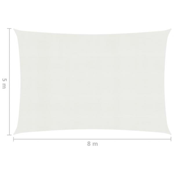 Sonnensegel 160 g/m² Weiß 5x8 m HDPE