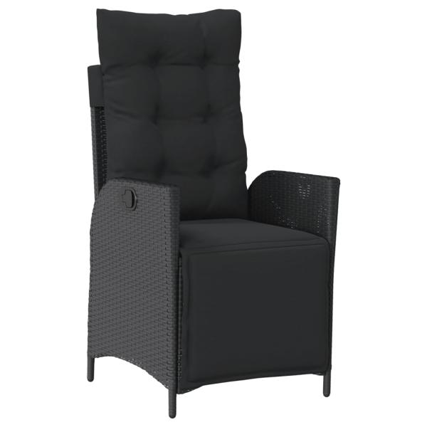 ARDEBO.de - 9-tlg. Garten-Essgruppe mit Kissen Schwarz Poly Rattan