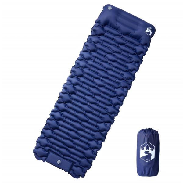 ARDEBO.de - Selbstaufblasende Isomatte mit Kissen Marineblau